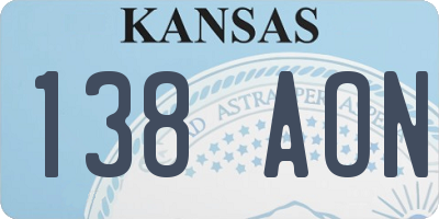 KS license plate 138AON