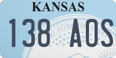 KS license plate 138AOS
