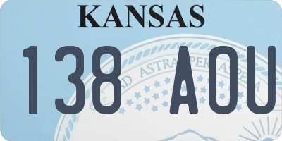 KS license plate 138AOU