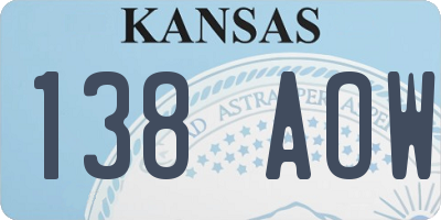 KS license plate 138AOW