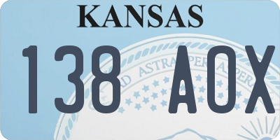 KS license plate 138AOX