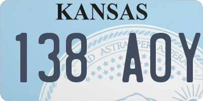 KS license plate 138AOY