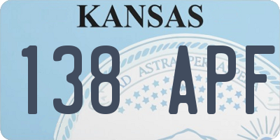 KS license plate 138APF
