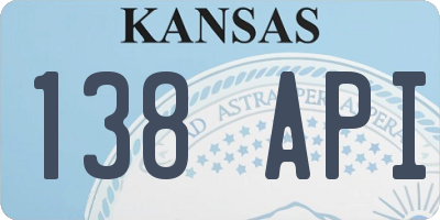KS license plate 138API