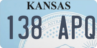 KS license plate 138APQ