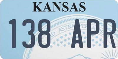 KS license plate 138APR