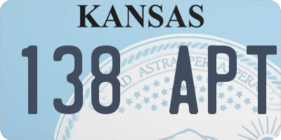 KS license plate 138APT