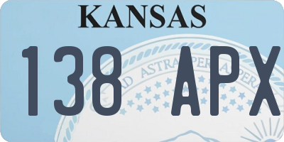 KS license plate 138APX