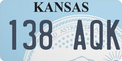 KS license plate 138AQK