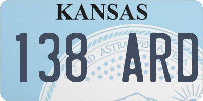KS license plate 138ARD