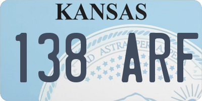 KS license plate 138ARF