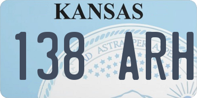 KS license plate 138ARH