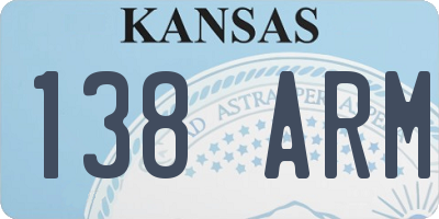 KS license plate 138ARM