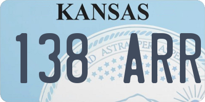 KS license plate 138ARR