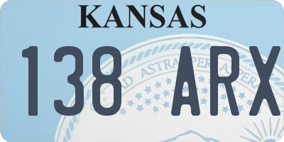 KS license plate 138ARX