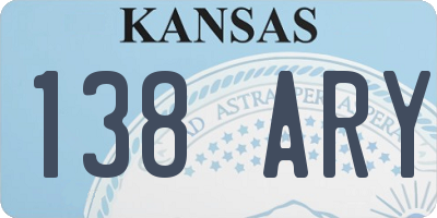 KS license plate 138ARY