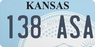 KS license plate 138ASA