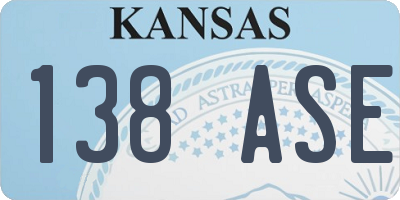 KS license plate 138ASE