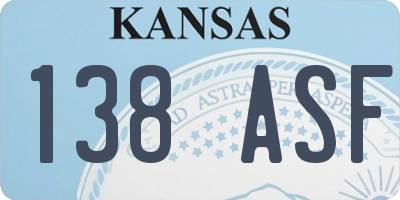 KS license plate 138ASF