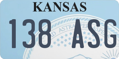 KS license plate 138ASG