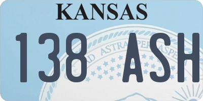 KS license plate 138ASH