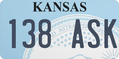 KS license plate 138ASK