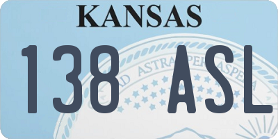 KS license plate 138ASL