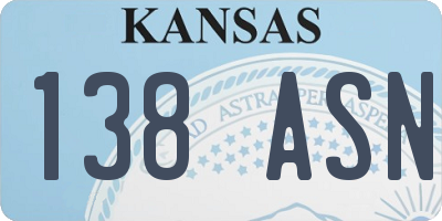 KS license plate 138ASN