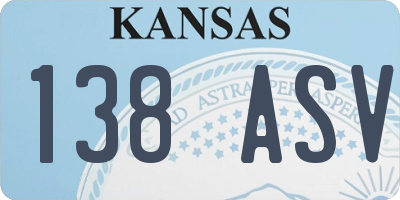 KS license plate 138ASV