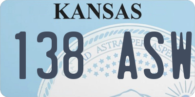 KS license plate 138ASW