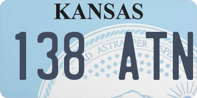 KS license plate 138ATN