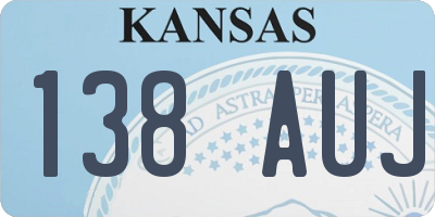 KS license plate 138AUJ