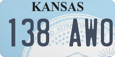 KS license plate 138AWO