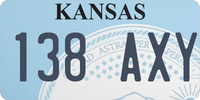 KS license plate 138AXY