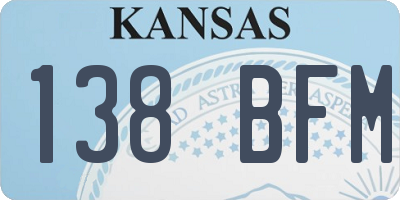 KS license plate 138BFM