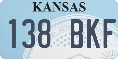 KS license plate 138BKF