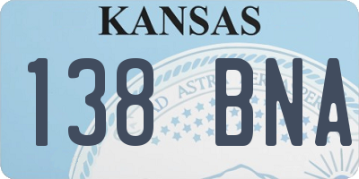 KS license plate 138BNA