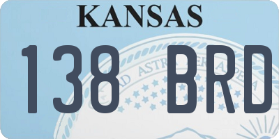 KS license plate 138BRD