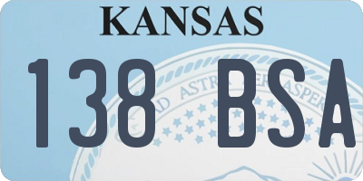 KS license plate 138BSA