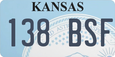 KS license plate 138BSF