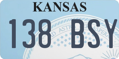 KS license plate 138BSY