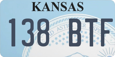 KS license plate 138BTF