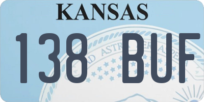 KS license plate 138BUF