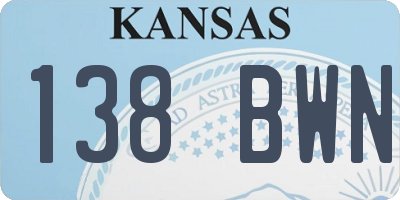 KS license plate 138BWN
