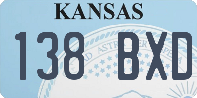 KS license plate 138BXD