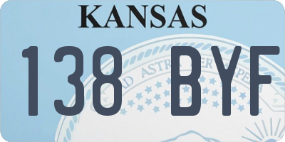 KS license plate 138BYF