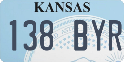 KS license plate 138BYR