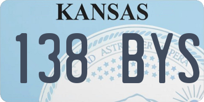 KS license plate 138BYS
