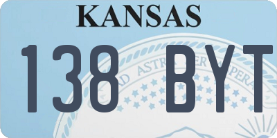 KS license plate 138BYT