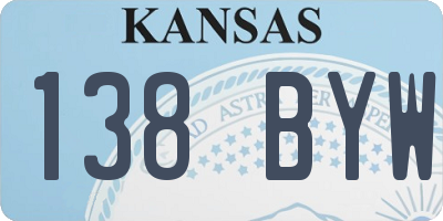KS license plate 138BYW